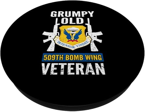 Miniatura 2 de Grumpy Old 509th Bomb Wing Retired US Veteran Military PopSockets Standard PopGrip