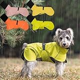 Dog Raincoat Hooded with Reflective Stripe Adjustable Pet Water Proof Clothes Lightweight Jacket Cloak Pet Apperal (X-Large,YellowGreen)