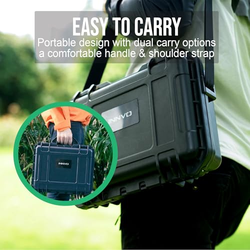 Image of INNVO Drone Case for DJI Air 3S / 3 Fly More Combo Waterproof Hard Shell Shockproof with Strap & Mesh Pocket for Accessories Custom-Foam Solt fits Drone Controller Batteries and Charger 14.2x6.3x11.4