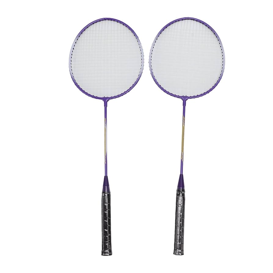 Badminton Racket, 2 Pcs 25.4in Ferroalloy Skidproof Handle