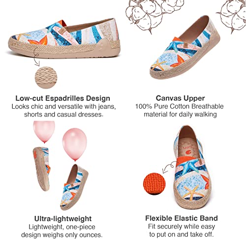 Image of UIN Shoes for Women Slip On Sneakers Comfortable Lightweight Barefoot Travel Art Painted Casual Loafers