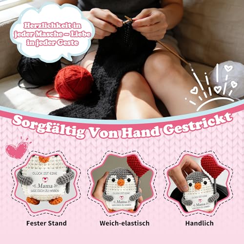 TMEINSONN Muttertagsgeschenk für Mama Geschenk, Geschenke für Mama Geburtstags, Beste Mutter Geschenk für Frauen, Muttertag Geburtstagsgeschenk, Handgemachte Pinguin, Weihnachten