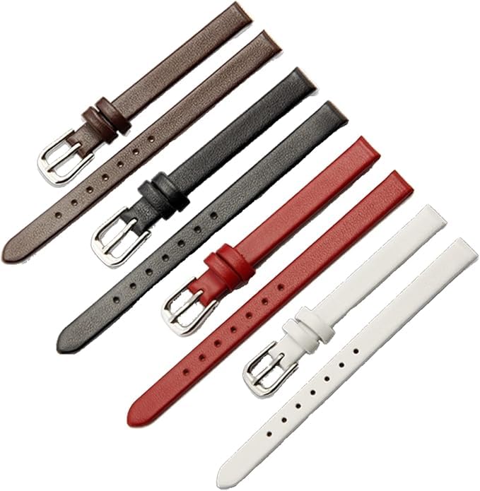 Correa de reloj de cuero suave premium de 10mm con acabado artesanal en rojo 7