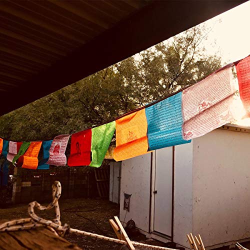 Tibetan Prayer Flags - Pack Of 100 (10In X 11In) Indoor Outdoor Buddhist Meditation Flag Satin Affirmation Windhorse Prayer Flags #TOP2