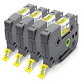 4-Pack Pristar Ersetze Brother TZe-631 TZ 631 tze 12mm Schriftband. Farbe: schwarz auf gelb/Größe: 12mm (0.47