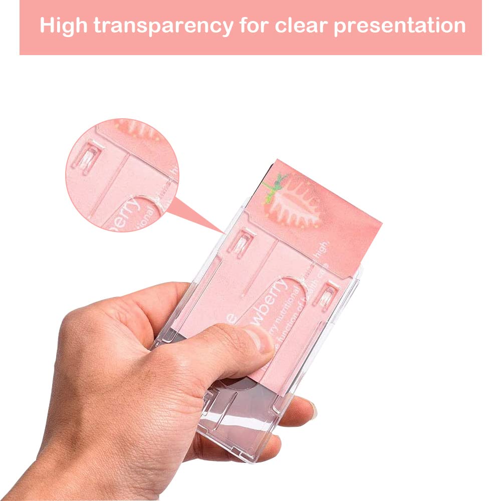 Portabadge Trasparenti 3 Pezzi - Porta Carte Di Credito E ID Con Fessura Per Pollice, Per Ufficio E Scuola - Foto 4