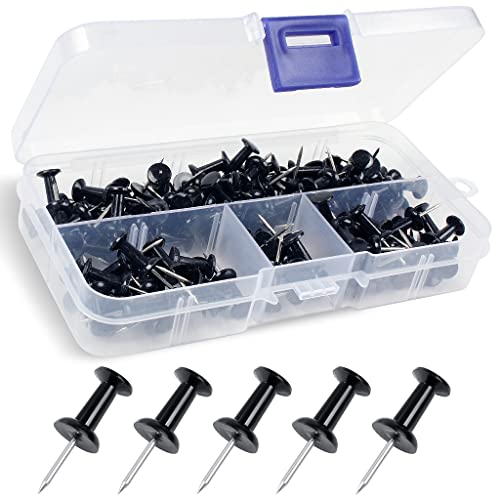 YOYUSH Épingles à dessin, lot de 100 épingles réutilisables avec boîte de rangement en plastique solide, punaises antirouille pour tableau d'affichage en...