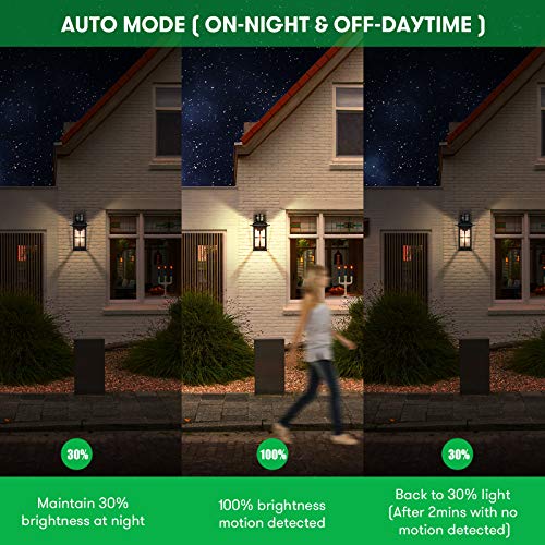 Motion Sensor Outdoor Light - Advanced Dusk To Dawn Exterior Lantern Fixtures Wall Sconce, Waterproof Porch Light Fixtures Wall Mount For Entryway Garage, Anti-Rust 100% Aluminum #TOP3