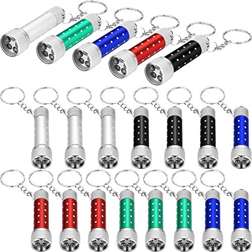 20 Stücke Mini Taschenlampen Schlüsselbund 5 Lampen Led Schlüsselanhänger für Camping Kinder Party Favors (Stil 2)