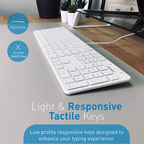 Macally Slim Wired Keyboard and a Silent Wired Mouse, Classic Apple Essentials