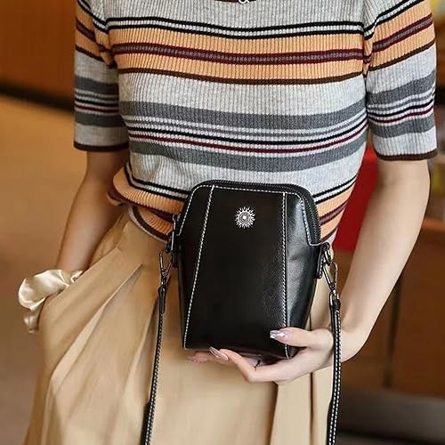All-match Vertical Cellphone Bag, Crossbody Leather Shoulder Bags and Clutches, Women Crossbody Handbags Retro Messenger Bag2