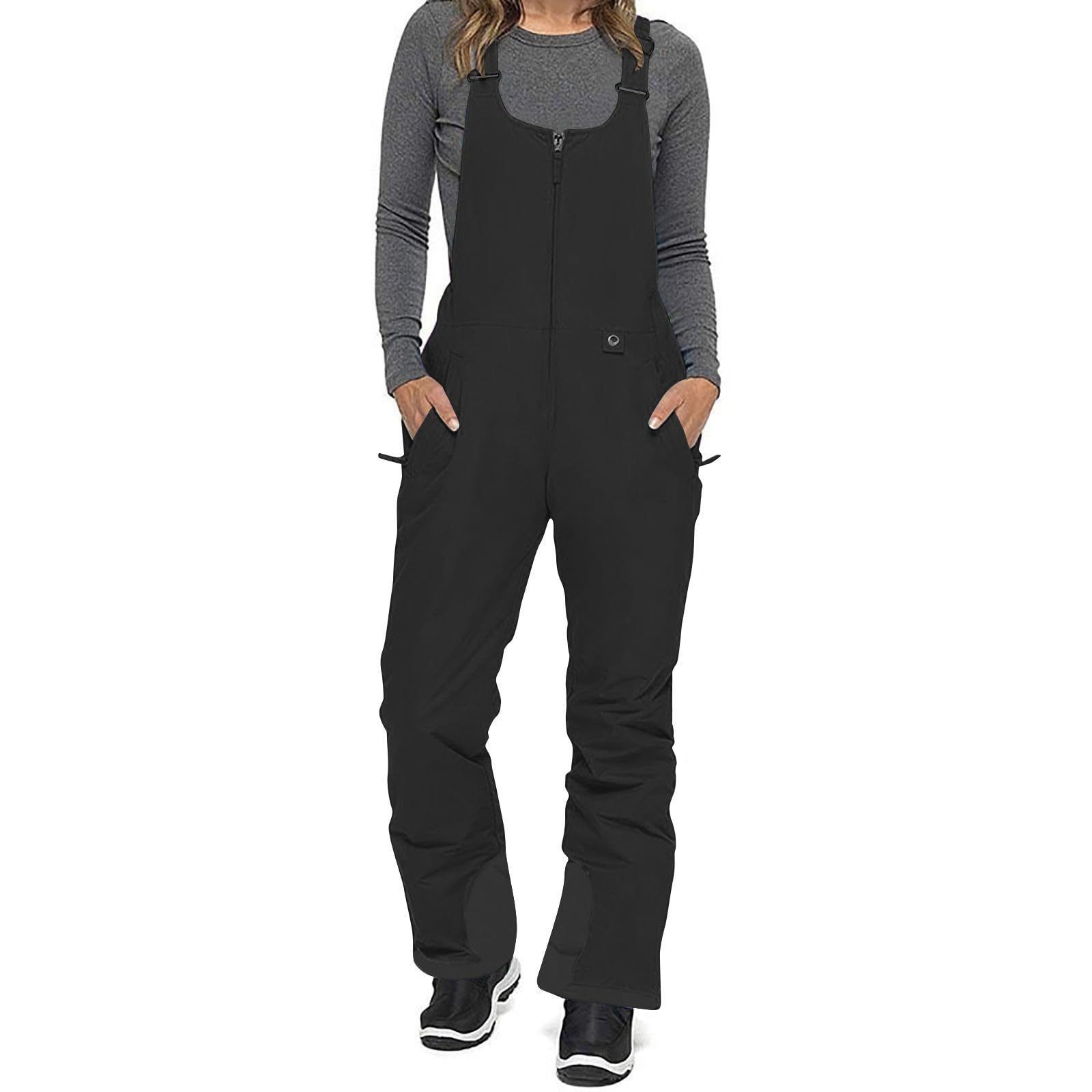 Skianzug Damen Einteiler Skihose Damen Gefüttert Mit Träger Skioverall Snowboard Wasserdicht Schneeanzug Winter Warme Schneejacke Skifahren Sätze Outdoor Sport Skisuit Jumpsuit Schneeoverall S-3XL
