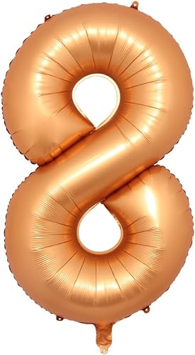 Miniatura 4 de Globos de aluminio de 40 pulgadas con números de aluminio de color naranja, globos de helio, baby shower, feliz cumpleaños, aniversario, decoración