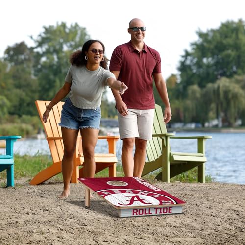 YouTheFan NCAA Alabama Crimson Tide 2’ x 3’ Wood Cornhole Game with Logo Bags by YouTheFan - Image 6