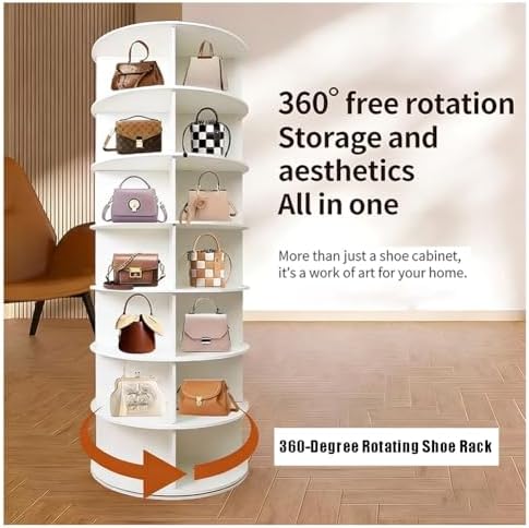 360° Rotating Shoe Organizer - Space-Saving Shoe Rack for Entryway & Closet, Versatile Display Storage Solution, Perfect for Home & Retail Use (60x113cm)