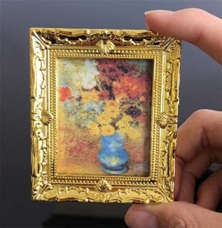 EatingBiting Elegant 1:12 Dollhouse Miniature Wooden Adornment Picture of Phnom Penh for Dollhouse Furniture Landscape, Handcraft Dollhouse Miniature Painting Picture Photo for Decoration Gift