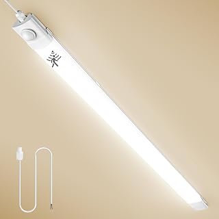 LED Feuchtraumleuchte 40W, LED Röhre 120cm mit Bewegungsmelder, 4500K 4000lm, IP65 Wasserdichte LED Deckenleuchte Flach, Werkstattlampe für Keller Werkstatt Garage Lager Abstellräume Innenhöfe