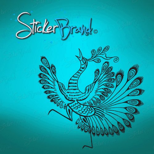 Vinyl Wall Decal Sticker Asian Style Peacock Bird #TOP2