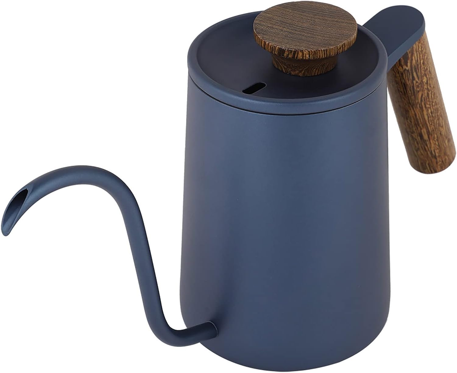 600ml Gooseneck Coffee Pot, Stainless Steel Coffee Kettle Hand Drip Pot with Long Narrow Precise Spout, Anti Lid and Handle Teapot for Home, Office and Camping (Blue)