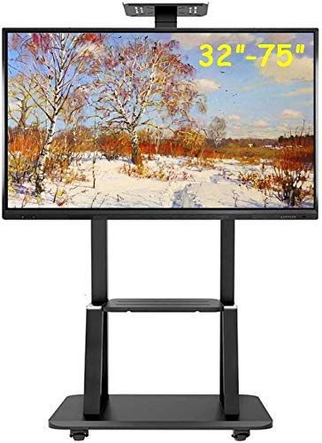 TV-Wagen Displayständer mit höhenverstellbaren Rädern für 32 37 42 47 50 55 60 65 70 75 Zoll Plasma LCD LED Flachbildschirm oder Gebogene Fernseher