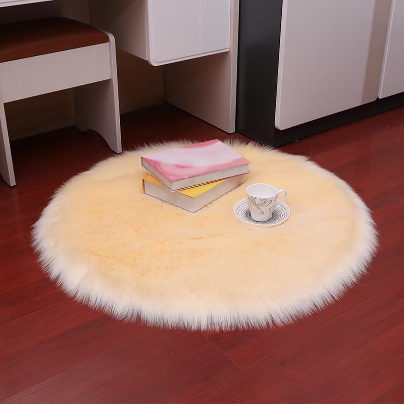 Tapis en simililaine de 60 cm pour galette de chaise ronde de haute qualité