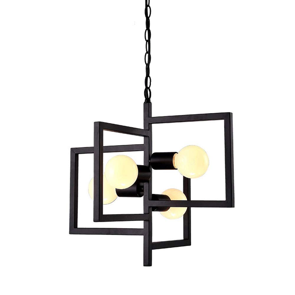 Suspension personnalité créative vintage pour loft et restaurant à 4 lampes