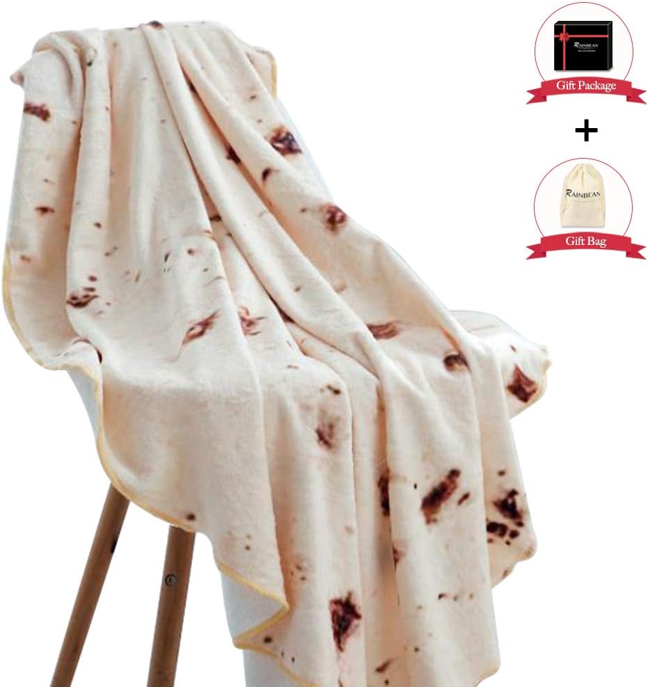 RAINBEAN Burrito Tortilla Blanket,Perfectly Round Novelty