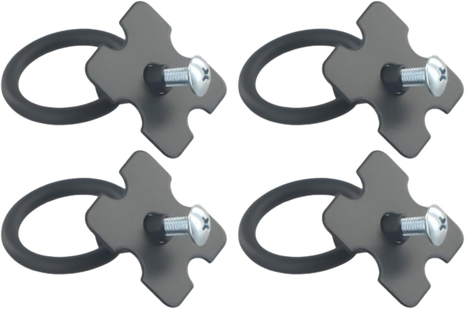 Industrial-Style Square Back Plate Drawer Handles for Cabinets and Wooden Furniture – Vintage Alloy Cabinet Pulls in Black and Silver(4pc Black)