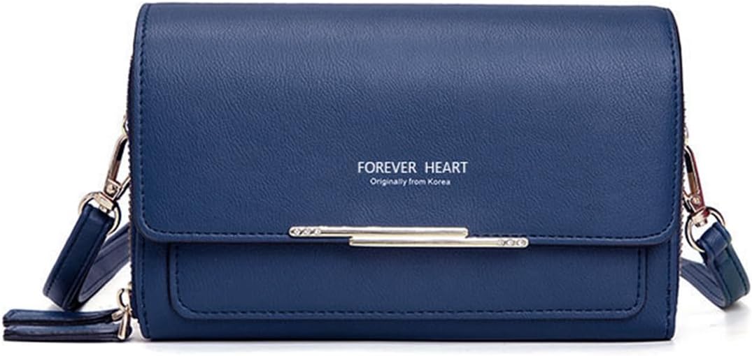 PORRASSO Women's Wallet Crossbody Phone Bag Shoulder Bag Clutch Purse Bag PU Wallet for Party Wedding Travelling Blue