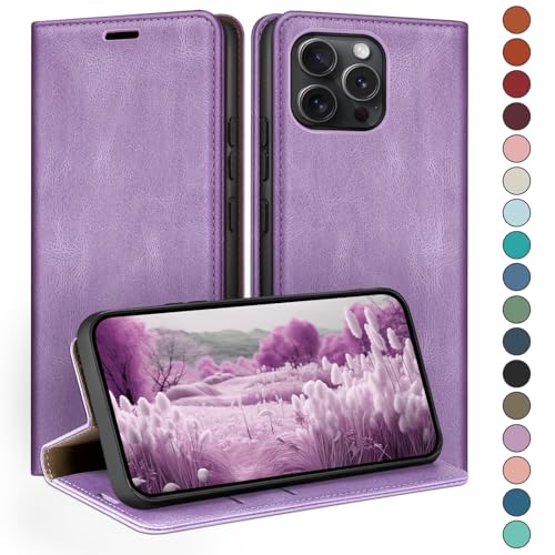 Coque iPhone 13 Pro anti-piratage RFID avec étui portefeuille en cuir