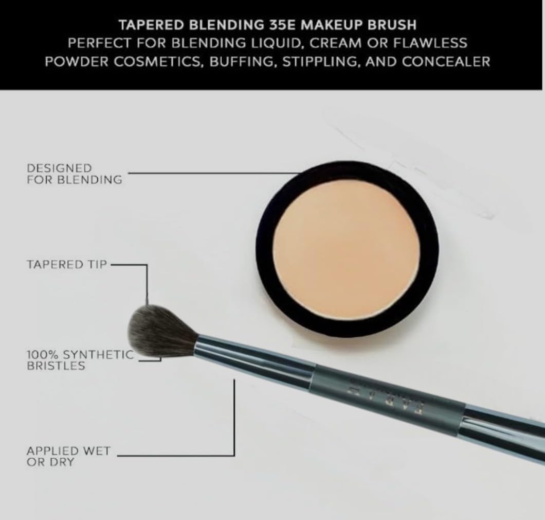 F.A.R.A.H. Dual-Ended Makeup Brush Collection - 4 Variations for Contouring, Blending, Highlighting, and Setting - 100% Vegan & Cruelty-Free Synthetic Bristles (Contour & Blend)