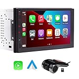 EINCAR Android Auto Double Din Radio Carplay Stereo 7-inch HD Screen Android 10 4-Core 2GB+32GB Support Bluetooth GPS Navigation FM Radio USB/TF WiFi Input with Free DVR