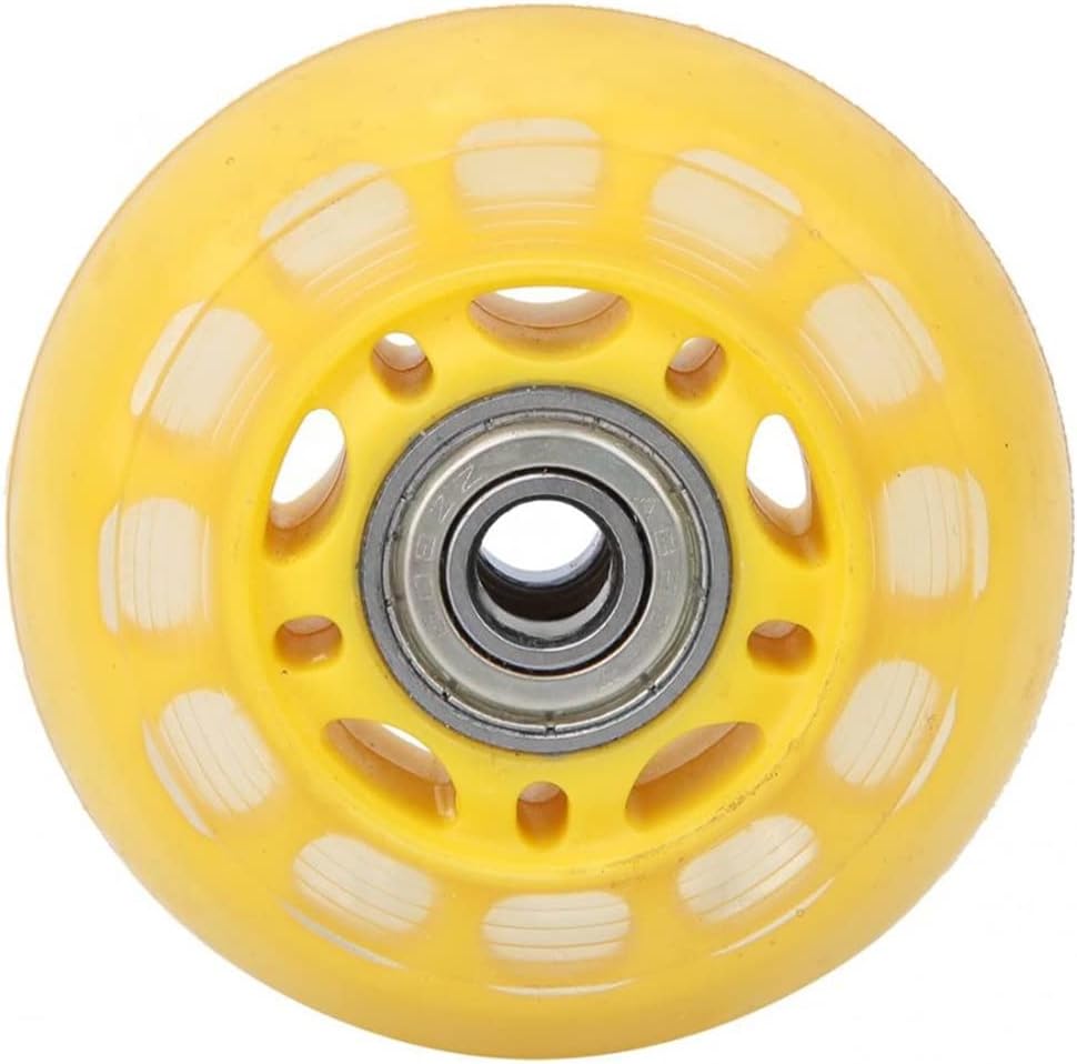 1Pcs 2.5in Yellow PU Mute Caster Wheel Luggage Cart Roller Skate with 608ZZ Bearing (As Shown 1)