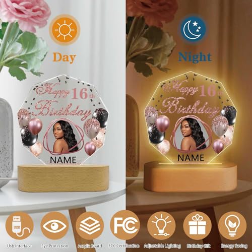 Dicodes DSRXYD-TYK-MGJJBX Personalized Black And Gold Happy Birthday Night Light Gift thumb #2