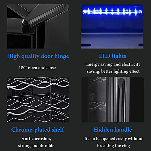 XDLEDMKIZ Nevera para vinos doméstica con Capacidad para 12, 16 y 20 Botellas, vinoteca Independiente, Bodega de Temperatura Constante con Puerta de Cristal, vinoteca de temperatur - imagen 5