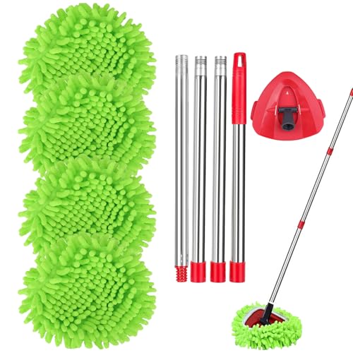 Sgizoku Juego de 7 recambios de chenilla compatibles con Viledar Turbo 2 en 1 EasyWring&Clean/Turbo Spin/Smart Mop de repuesto para todos los suelos duros, con un cepillo para fregar con fuerza