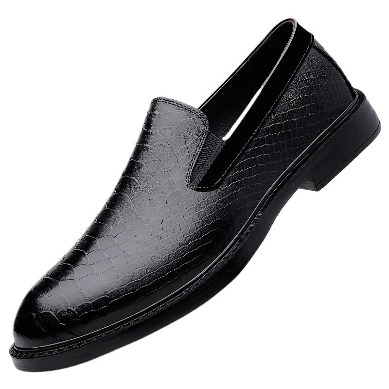 Men's Oxford Shoes Casual Leather Dress Shoes Non-Slip Low Block Heel Work Shoes Formal Leather Shoes for Weddings Business Office Prom