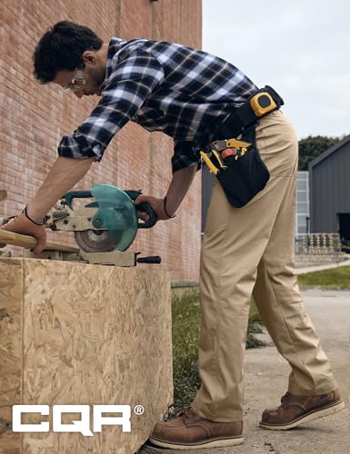 Image of CQR Men's Quick Dry Work Pants, Water Resistant Outdoor Tactical Pants, Lightweight Stretch Cargo Hiking Pants