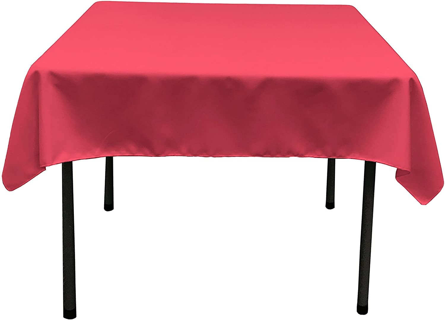 LA Linen Polyester Poplin Square Tablecloth, 52 by 52-Inch, Fuchsia