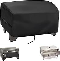Vista 22 de Funda impermeable para parrilla de tapa plana para diseño Captiva de 3 quemadores de gas, funda de parrilla de hierro plano resistente de 27