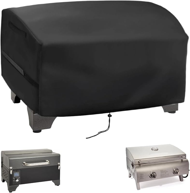 Cubierta de parrilla portátil de mesa para ahumador de pellets pequeño Cuisinart CPG-256 | 25,5x20x15,Tela Oxford resistente al agua y al polvo,para Cuisinart CPG-256 8 en 1,para parrilla de Gas portátil NXR de 3 quemadores