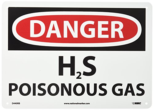 Panneau de signalisation H2S NMC D440RB rigide et résistant pour site chimique