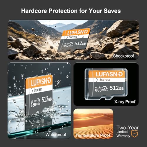 Image of 512GB microSD Express Card, Up to 880MB /s Read & 600MB /s Write Memory Card, Ultra-Fast Performance for Nintendo Switch 2, ROG Ally, Steam Deck, Gaming, 4K /8K Video and Pro Cameras