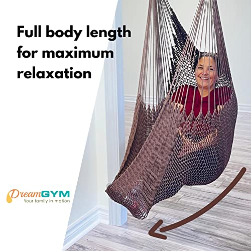 Dreamgym Hammock Swing Chair - Therapy Swing - Sensory Swing For Adults And Children - Cozy Brown #TOP1
