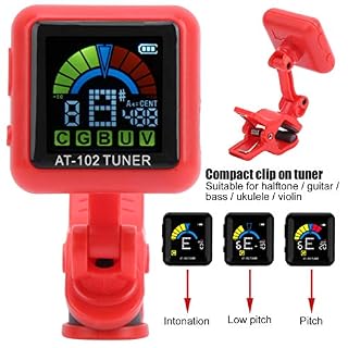 Accordeur de guitare numérique LCD à clipser rechargeable par USB pour guitare électrique, ukulélé, violon (rouge) – Image 4