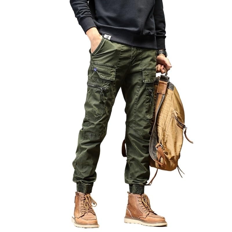Jogger Cargo Hosen Männer Casual Multi-Tasche Männliche Hosen Jogginghose Streetwear Techwear Taktische Track Grau Hosen Männer(B,X-Larege)