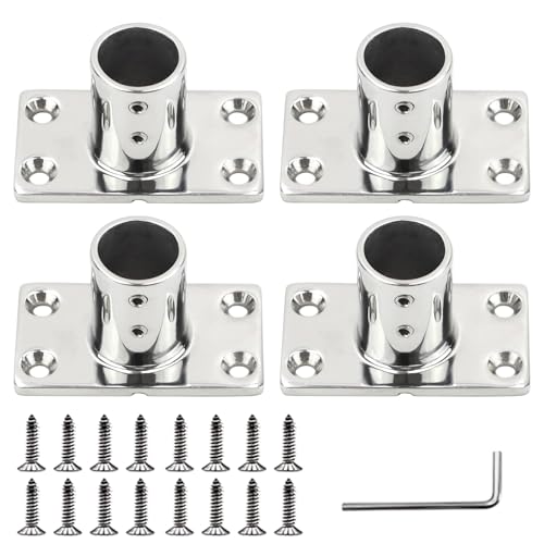 YANYUCB 316 Stainless Steel Rectangular 90° Boat Hand Rail Base(1 inch,1-1/4inch,7/8 inch,1-3/16 inch),includes installation accessories