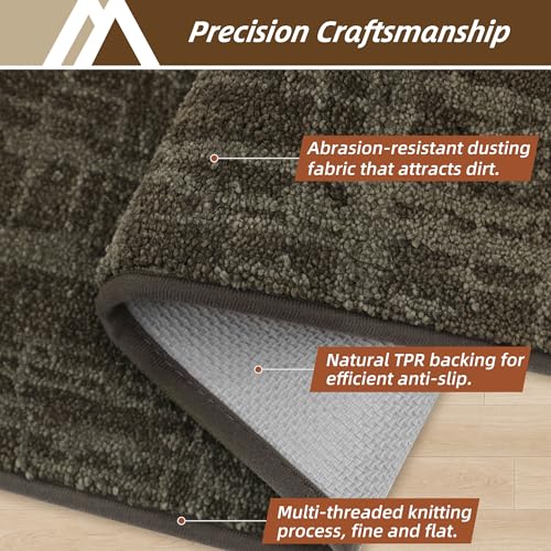 Dirt Trapper Door Mat Non-Slip Washable Entryway Rug,20"x32",Brown — view 2