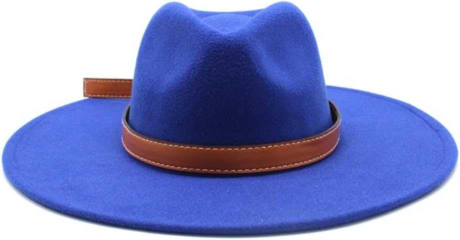 Classic Wool Fedora Hat, Beige with Brown Leather Band, Wide Brim Western Style, Vintage Casual Wear
