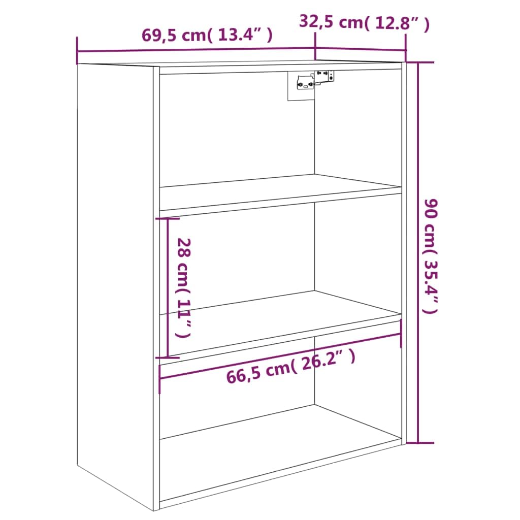 vidaXL Armario Colgante de Pared Caja Mueble Salón Decorativa Estantería Sala Entrada Almacenamiento Dormitorio Vitrina Cocina Blanco